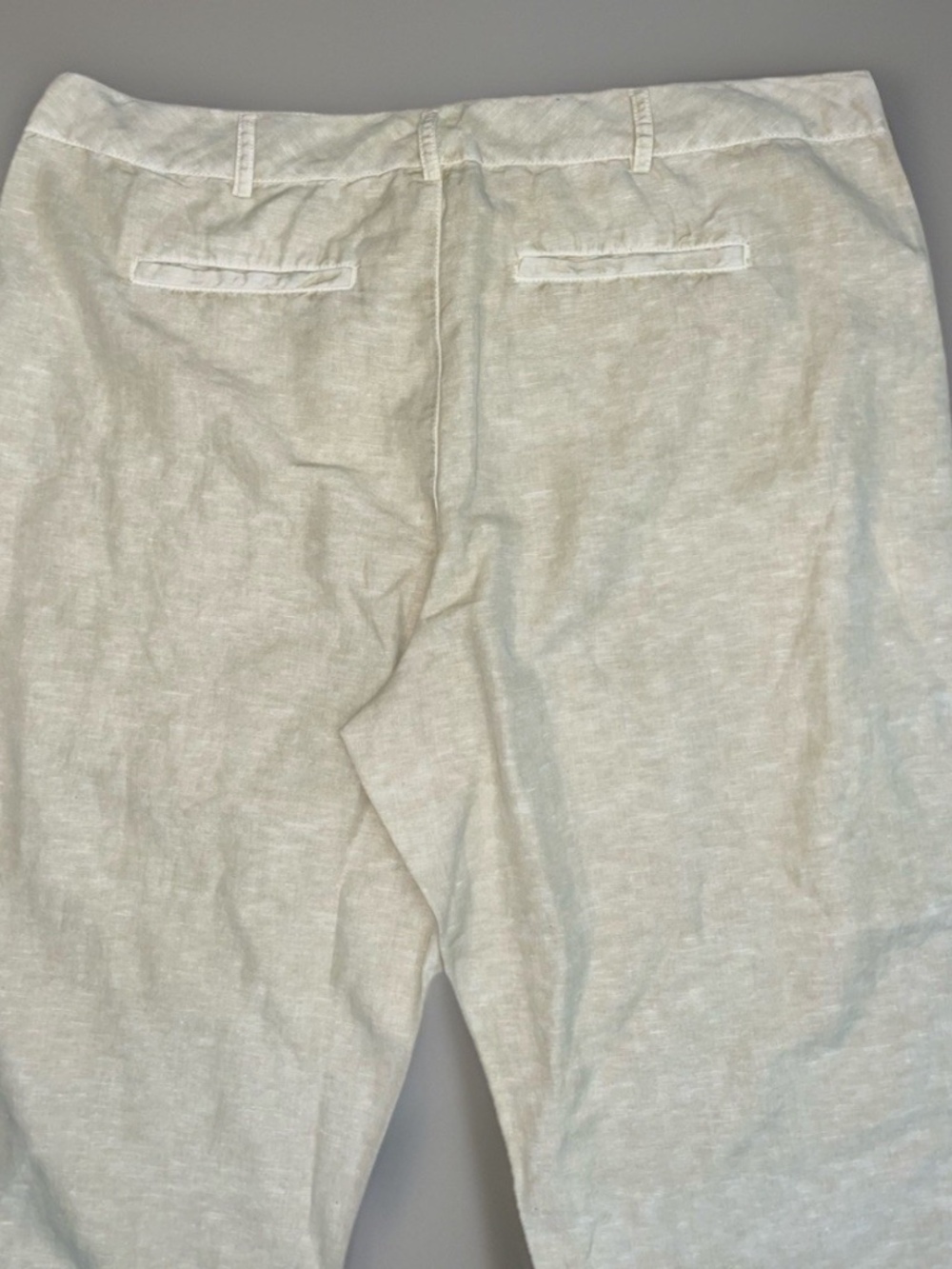 Coldwater Creek Linen Cropped Pants 18W Lace Trim NWT Sand - Picture 8 of 10